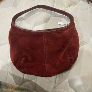 Vintage Coach Burgundy Suede Bag